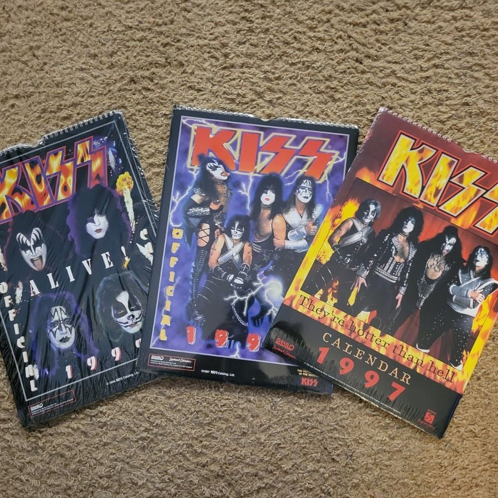 3 KISS Calendars 1997,98,99 Still Sealed